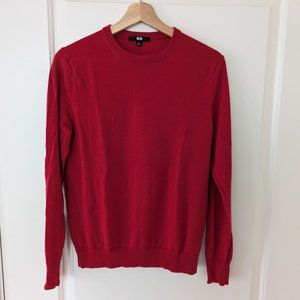 Bold red crew neck sweater